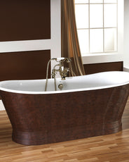 Støbejernsbadekar - Epoque 170 cm med læderbeklædning thumbnail image
