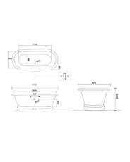Badekar støbejern - Chaumont 170 cm thumbnail image
