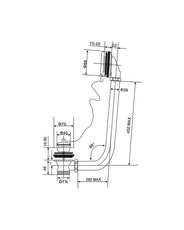 Bundventil & overløbssæt til badekar på sokkel - Krom thumbnail image