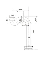 Waste trap for freestanding bathtub - Chrome thumbnail image