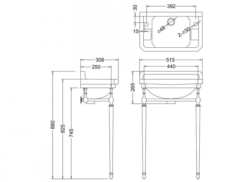 Kromstativ Burlington - Til 51 cm håndvask image