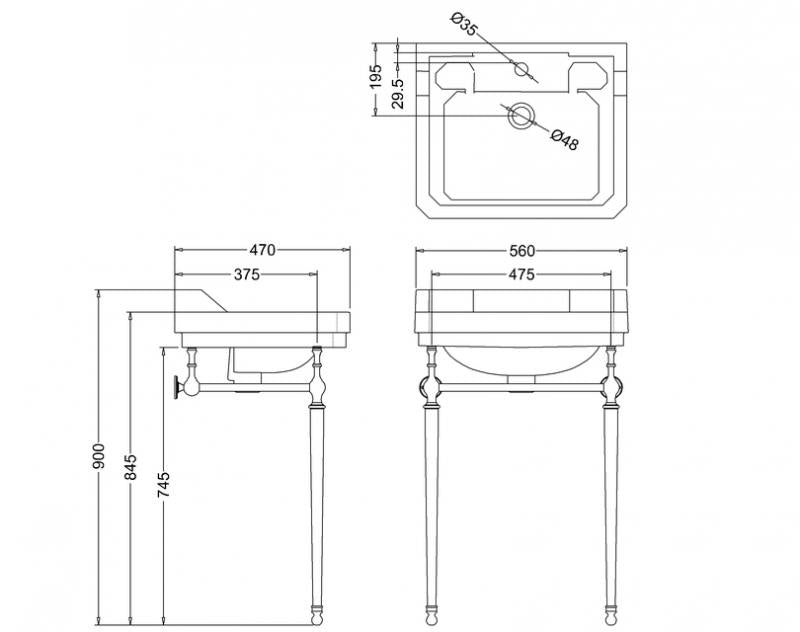 Servant - Burlington Edwardian 56 cm, stativ i messing image