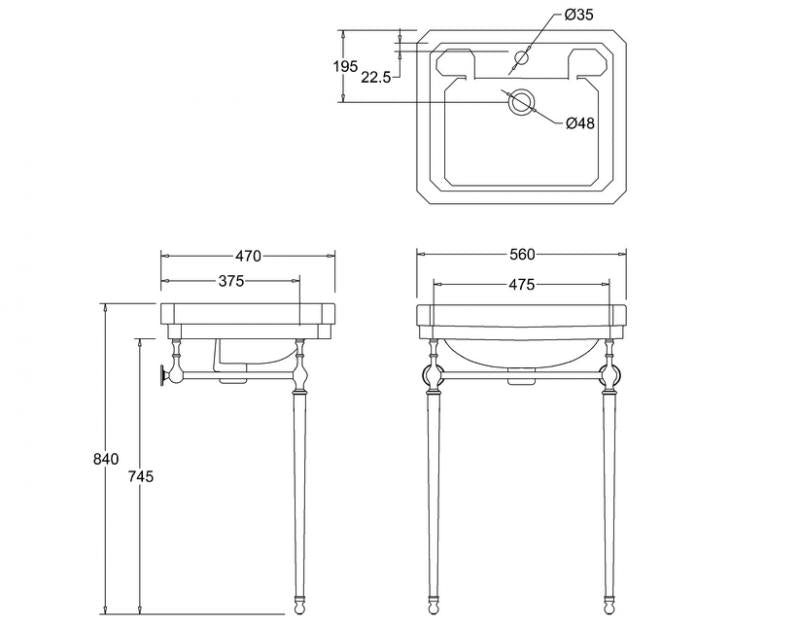 Servant - Burlington Carraramarmor 65 cm, stativ i krom image