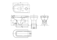 WC - Riviera gulvstående toilet, P-lås med sæde & detaljer i behandlet messing thumbnail image