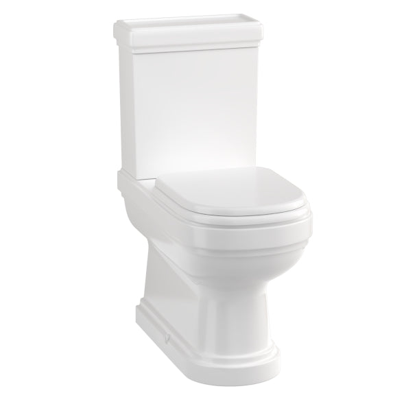 Toilet - Riviera Close Coupled, with toilet seat & chrome details image
