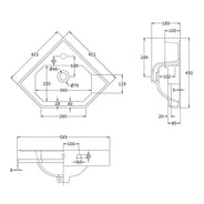 Badrumskommod för hörn - Bayswater, vit thumbnail image