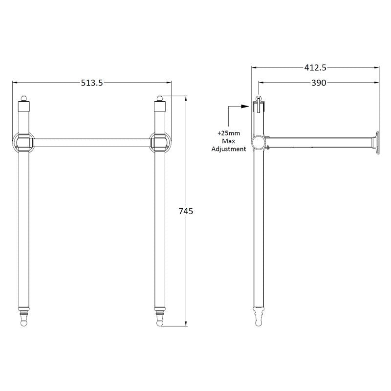 Vask - Bayswater Fitzroy 50 cm, Kromstativ image