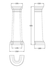 Håndvask - Porchester 60 cm, Piedestal thumbnail image
