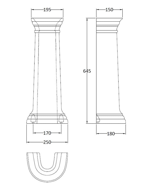 Håndvask - Porchester 60 cm, Piedestal image