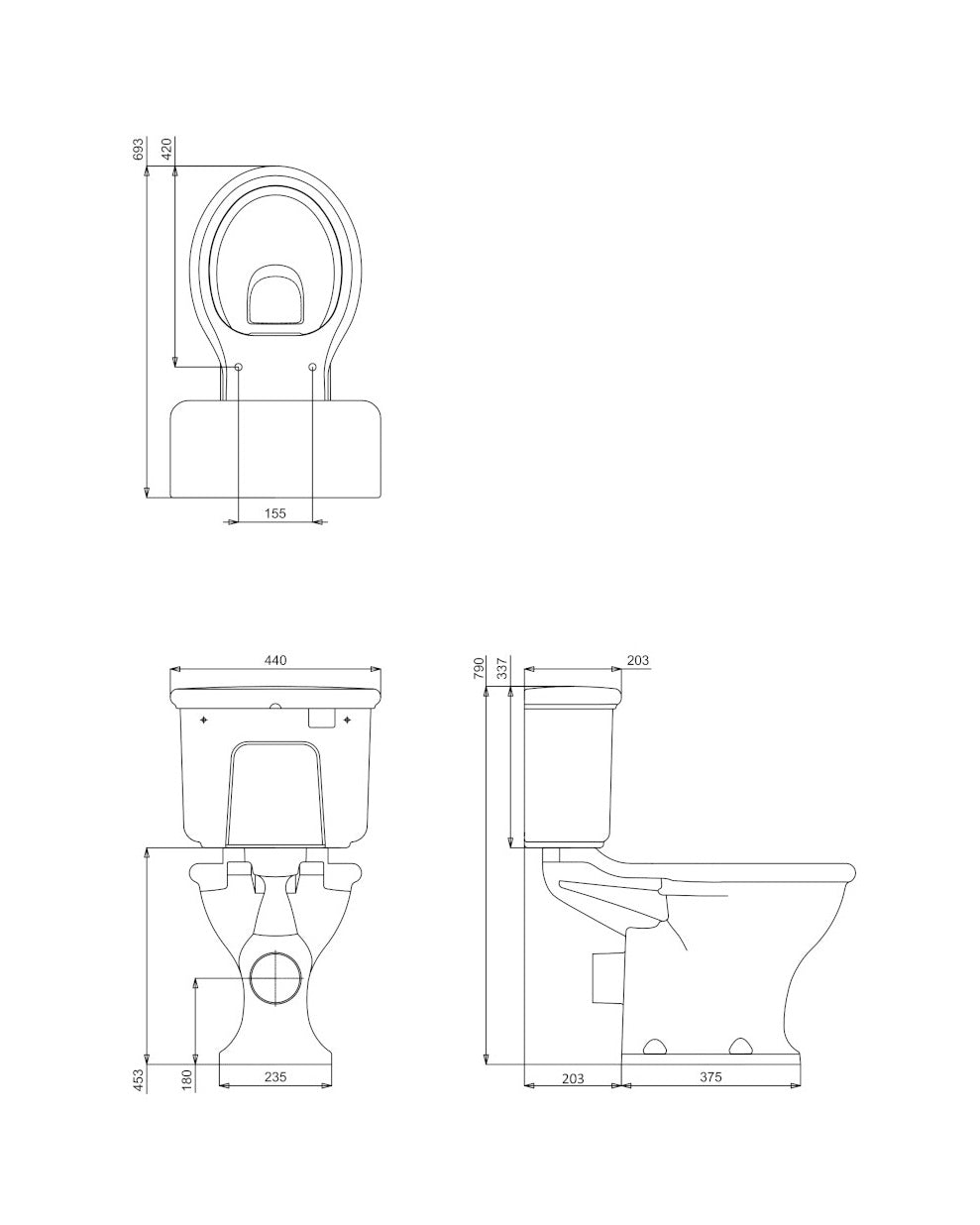 WC - Guild gulvstående toilet, P-lås med sæde image