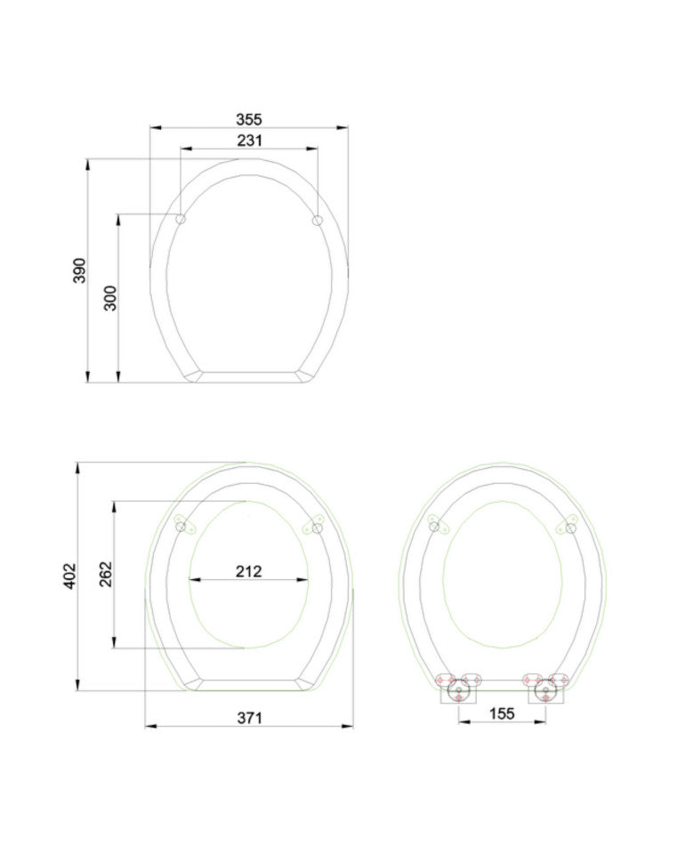 Toalettsete- og lokk med demping - Burlington image