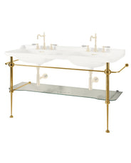 Bronsestativ med glashylde Art Deco - 158 cm thumbnail image