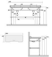 Bronsestativ med glashylde Art Deco - 158 cm thumbnail image