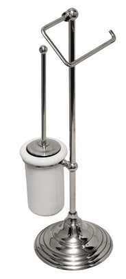Gulvstående toiletbørste og toiletpapirholder, Sekelskifte - krom thumbnail image