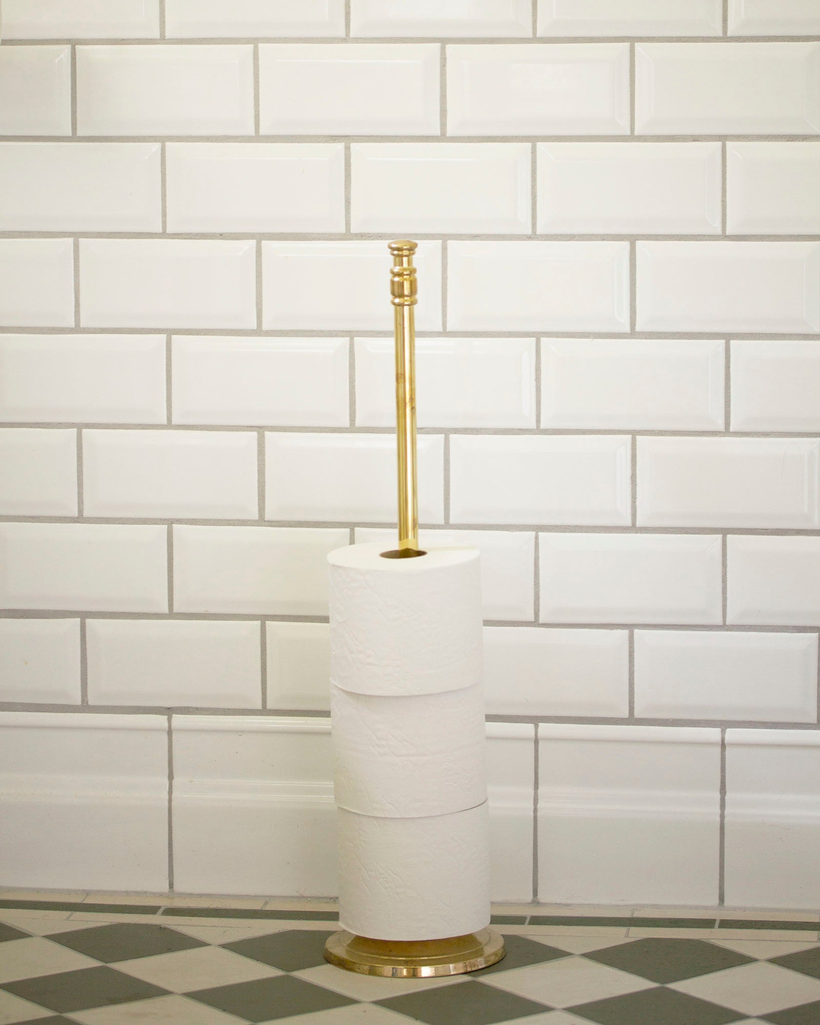 Reservpappershållare Brighton - Golvstående mässing image