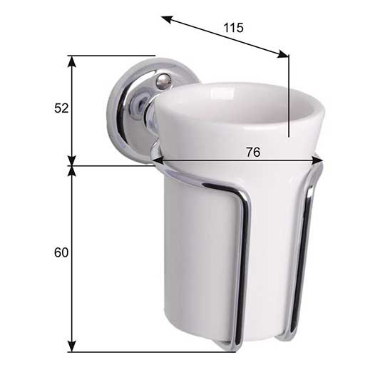 Toothbrush holder - Haga white porcelain/chrome image
