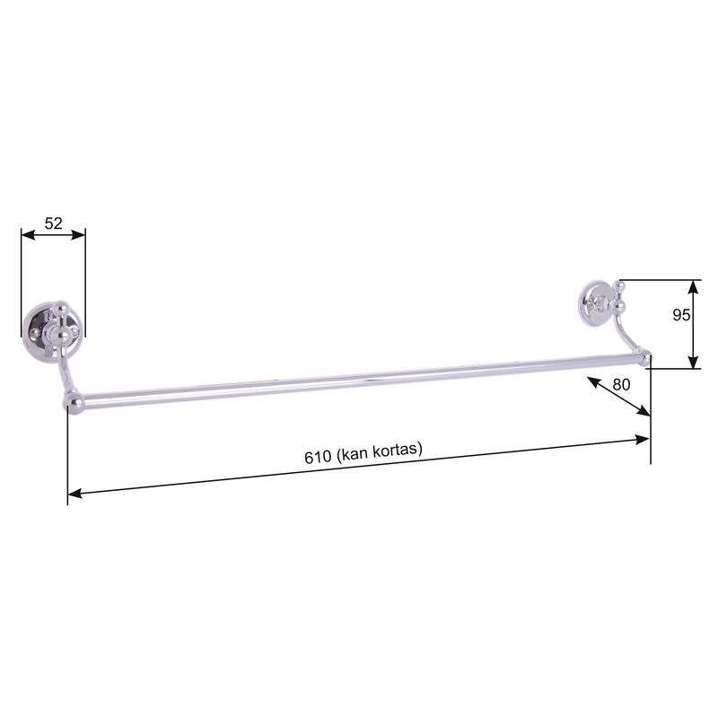 Towel Rail Haga Brass - 61 cm image