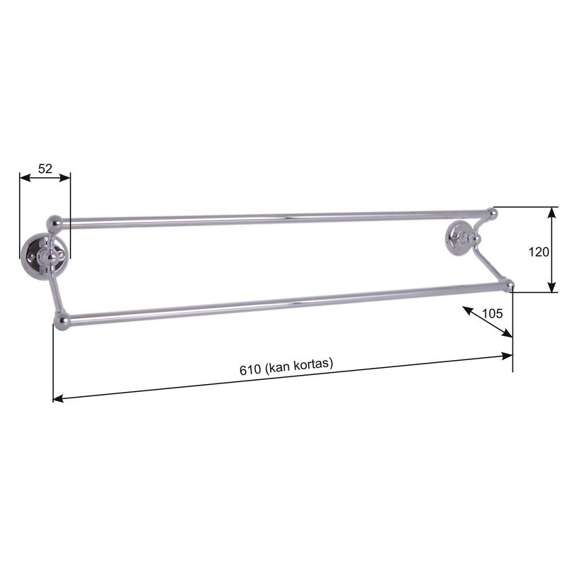 Double Towel Rail chrome - Haga image