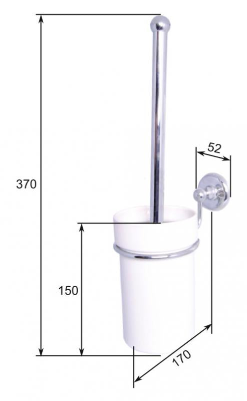 Toilet brush holder - Haga white porcelain/brass image