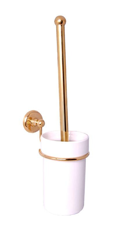 Toilet brush holder - Haga white porcelain/brass image