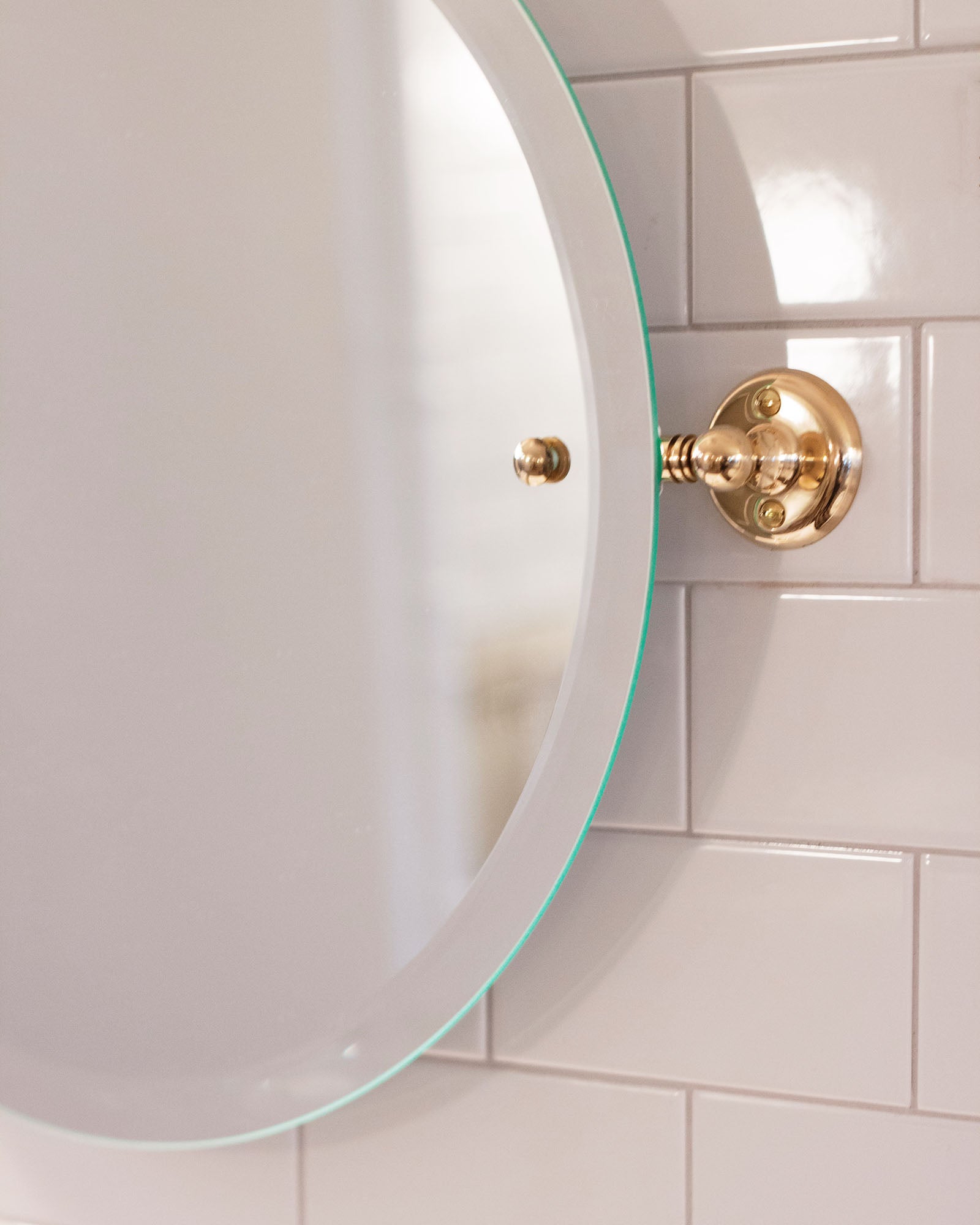 Bathroom Mirror - Haga round - Brass 45 cm image