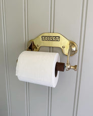 Toilet paper holder - Brass/Wood thumbnail image
