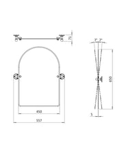 Spejl – Burlington med rundet topstykke (uden beslag) thumbnail image