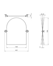 Spejl – Burlington med rundet topstykke (uden beslag) thumbnail image