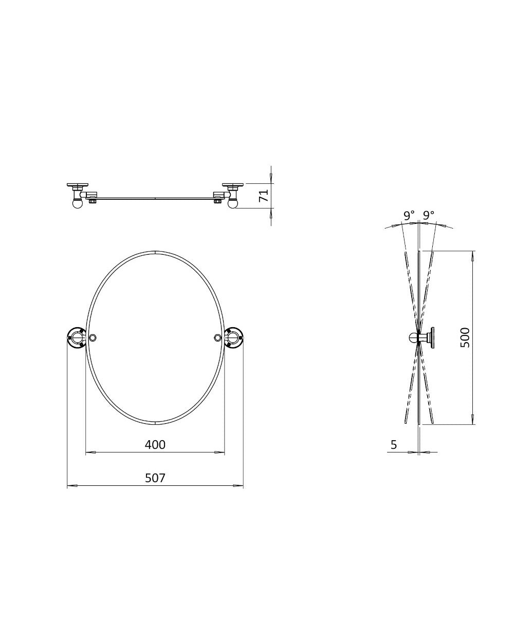 Spejl – Burlington oval, mat nikkel image