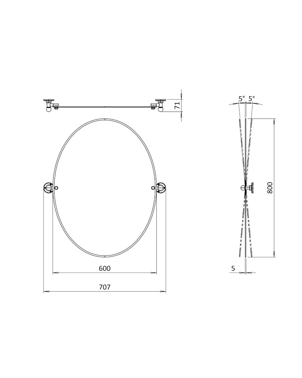 Spejl – Burlington oval, mat nikkel image