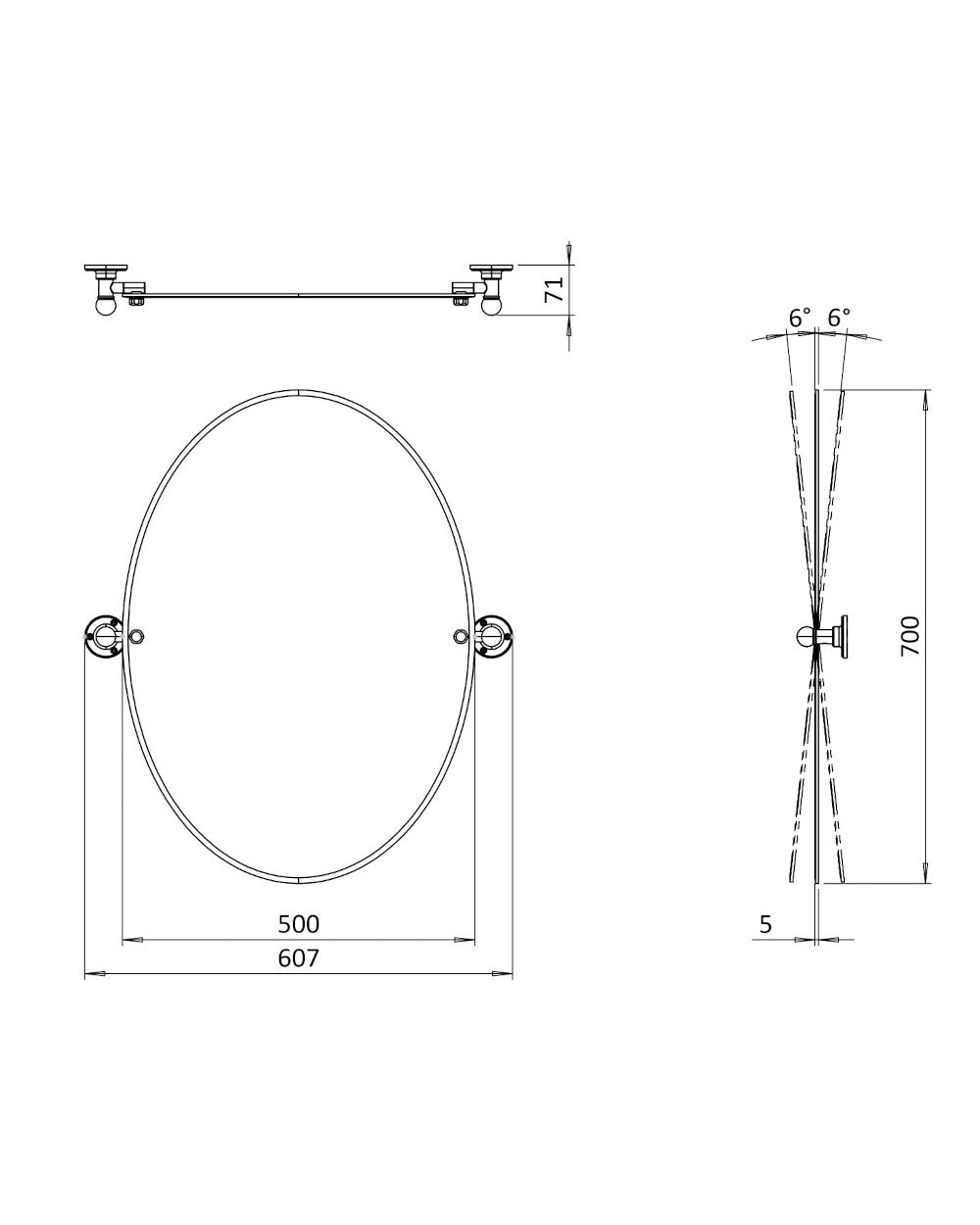 Spejl – Burlington oval, mat nikkel image