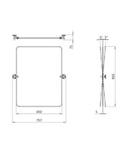 Spegel - Burlington rektangulär (utan beslag) thumbnail image