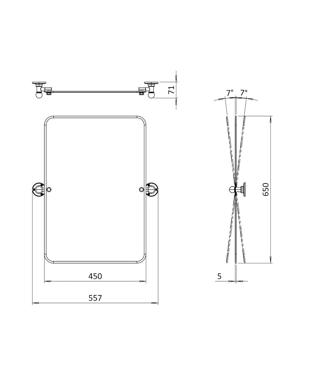 Mirror – Burlington Rectangular (without brackets) image