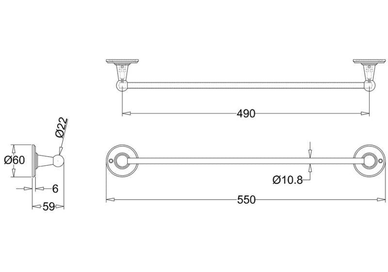 Towel Rail chrome - Burlington image