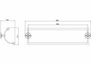 Handtuchhalter – Burlington, doppelt, 66 cm thumbnail image