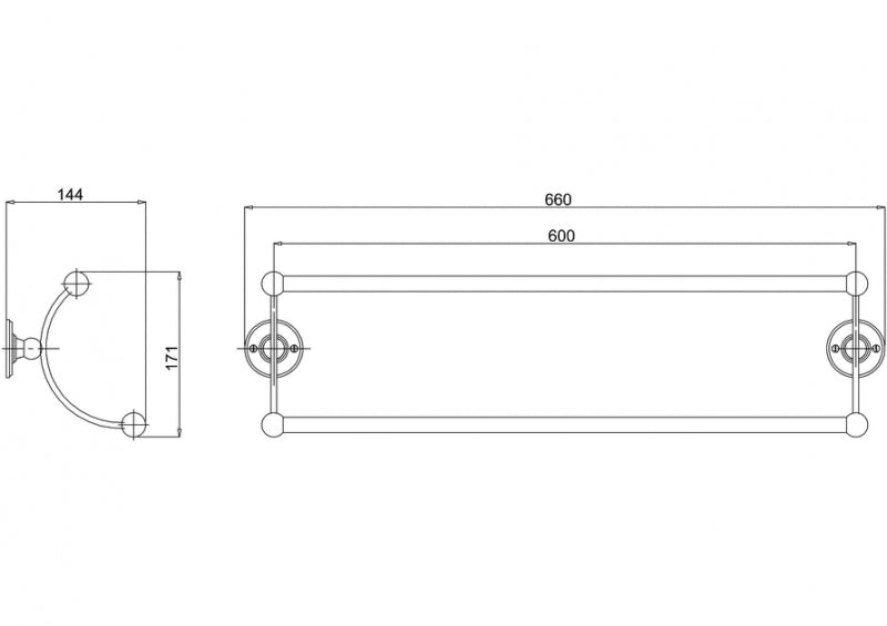 Handtuchhalter – Burlington, doppelt, 66 cm image