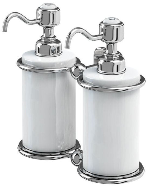 Tvålpump dubbel - Burlington vägg krom/porslin image
