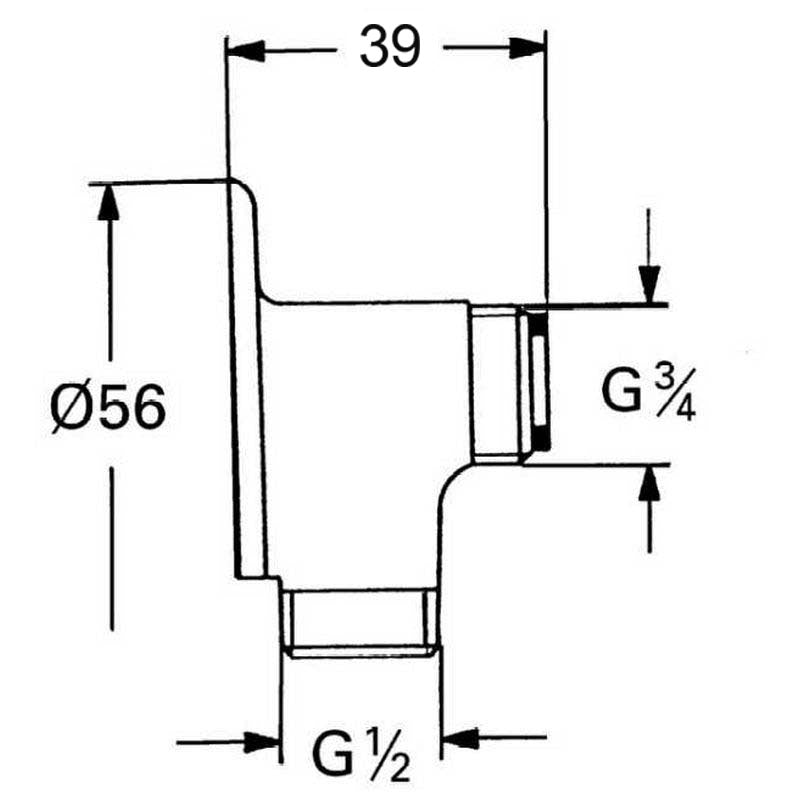 Armaturbeslag messing - Til vægarmaturer med udvendige rør image