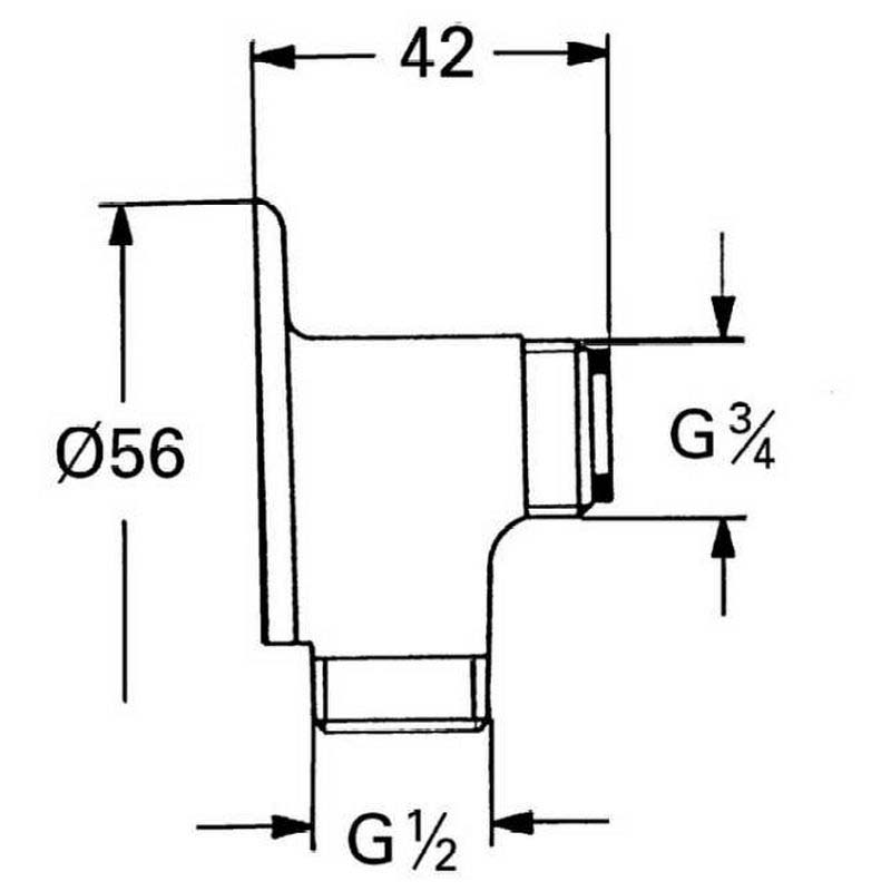 Blandarfäste krom - För väggblandare med utanpåliggande rör image