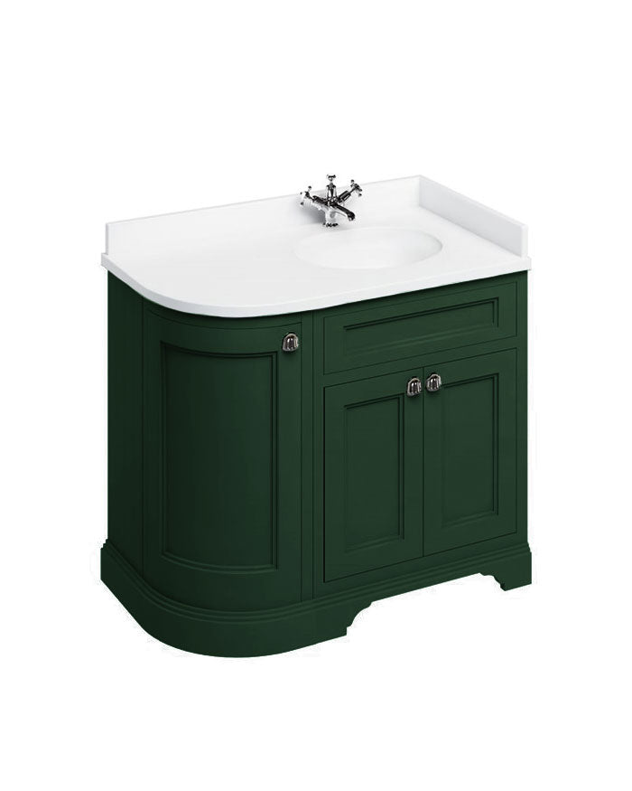 Bathroom Vanity with Rounded Right Corner Burlington - 100 cm Green image