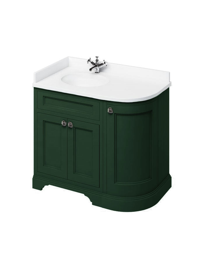 Bathroom Vanity with Rounded Left Corner Burlington - 100 cm Green image