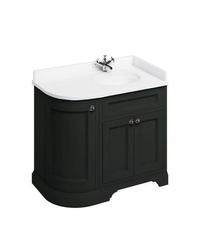 Bathroom Vanity with Rounded Right Corner Burlington - 100 cm Black image