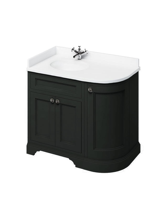 Bathroom Vanity with Rounded Left Corner Burlington - 100 cm Black image