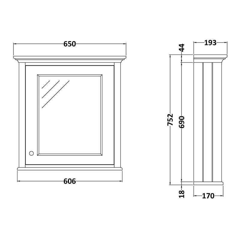 Spiegelschrank - Bayswater 65 cm weiß image