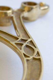 Hattehylle - Sekelskifte messing & eik, 115 cm thumbnail image