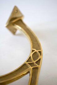 Hattehylle - Sekelskifte messing & eik, 115 cm thumbnail image