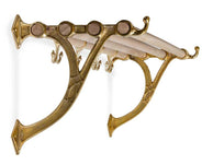 Hattehylle - Sekelskifte messing & eik, 115 cm thumbnail image