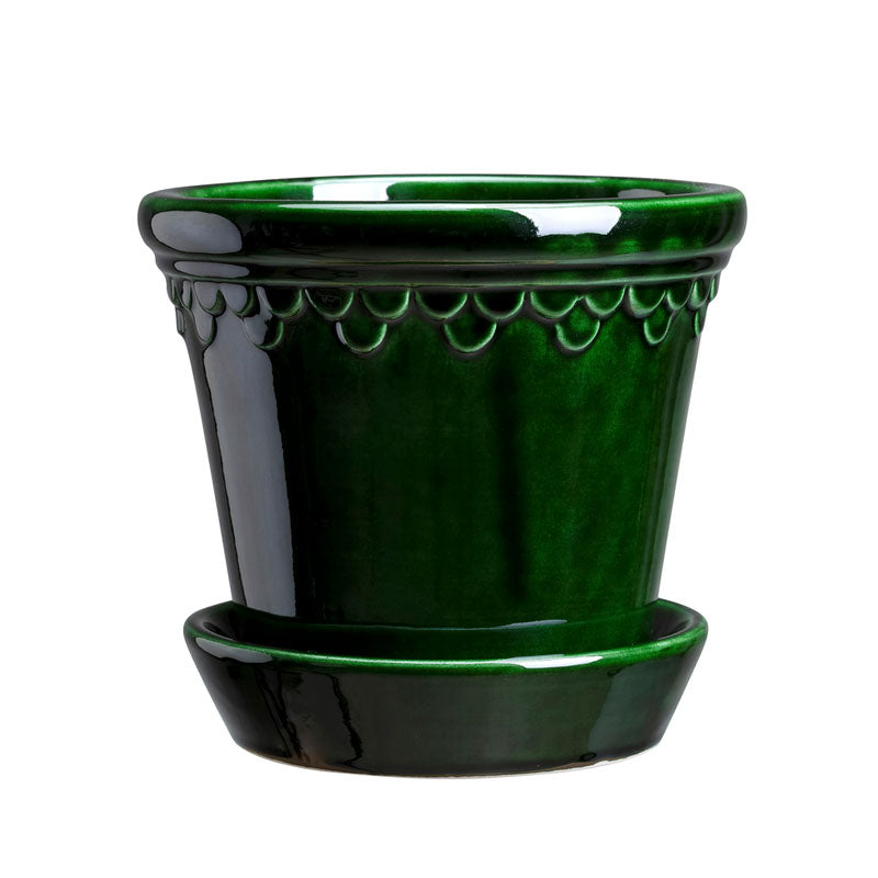 Bergs Potter Flower Pot with Saucer - Green 18 cm (7.09 in.) image