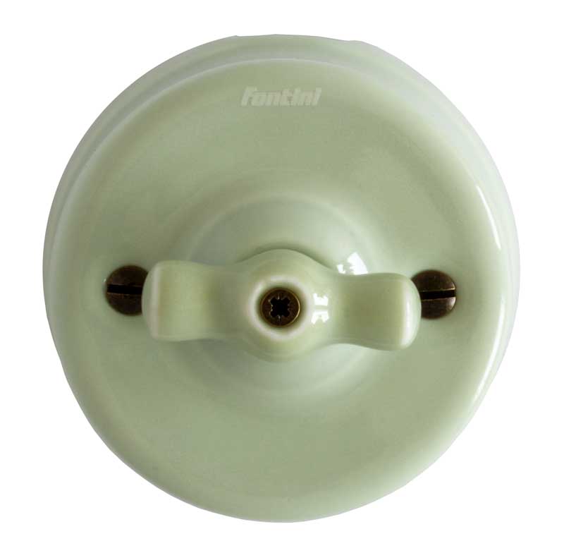 Afbryder - lysegrønt porcelæn (trappe/ud/vrider) image