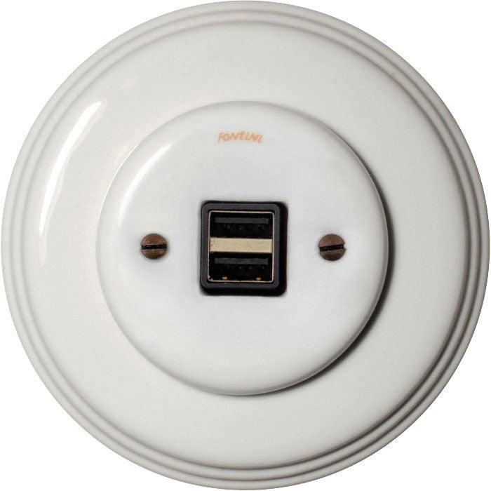 USB-uttag - Vit porslin, Garby Colonial image